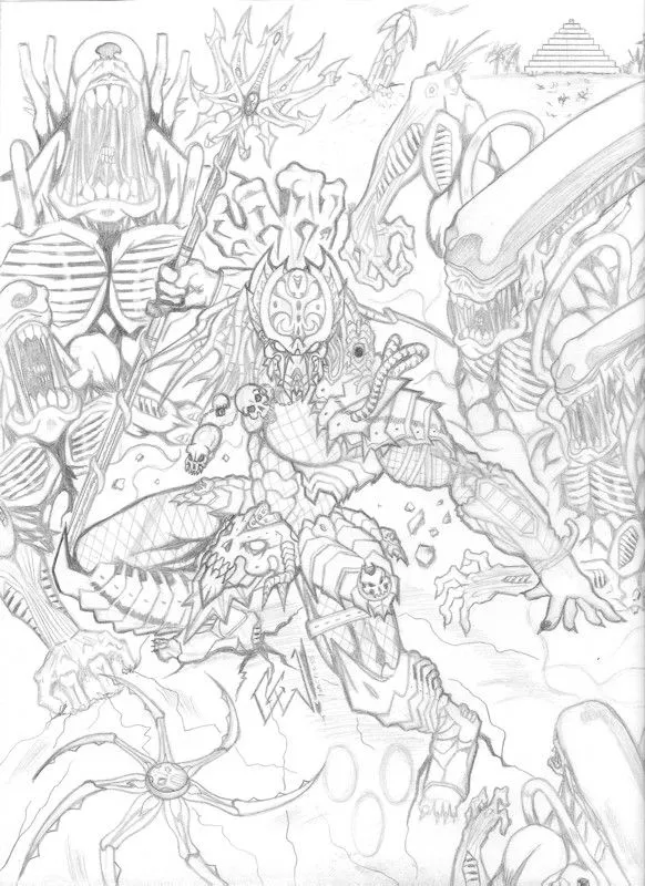 Alien vs predator para dibujar - Imagui
