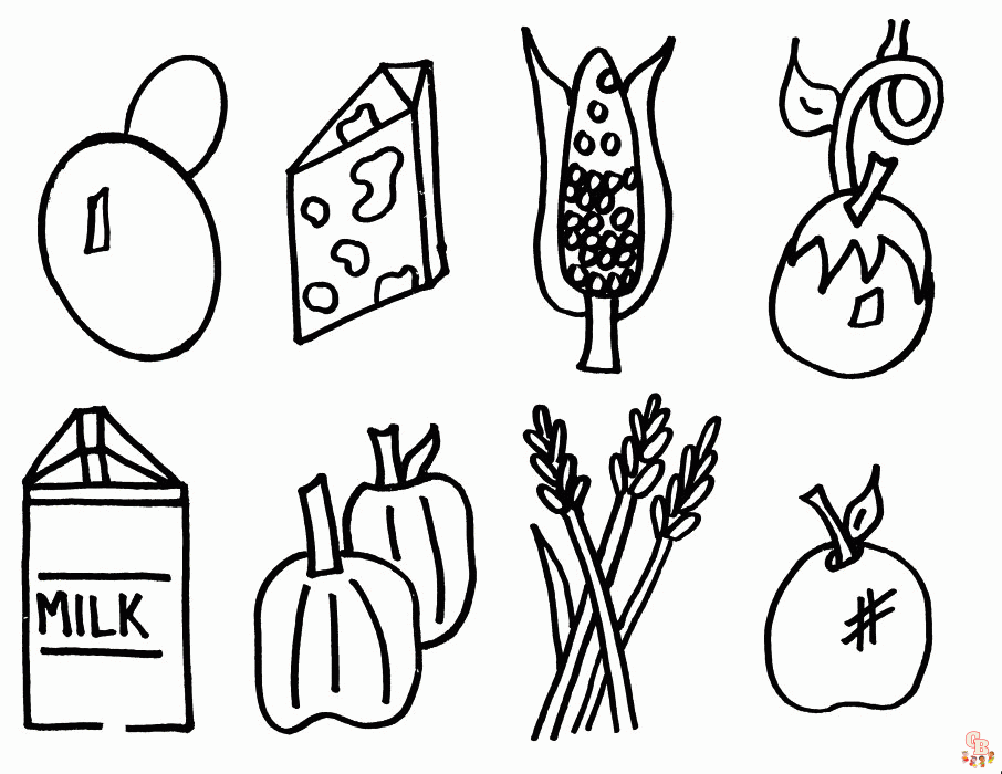 Dibujos de Alimentos Saludables para Colorear Gratis, Imprimibles y Fáciles Dibujos de Alimentos Saludables para Colorear Gratis, Imprimibles y Fáciles