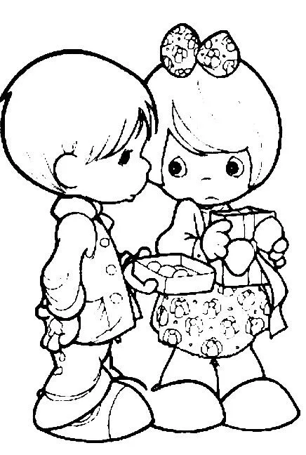 Dibujo de san valentin de los preciosos momentos para colorear Dibujo de san valentin de los preciosos momentos para colorear