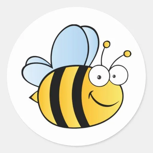 Abeja linda del dibujo animado etiqueta de Zazzle.