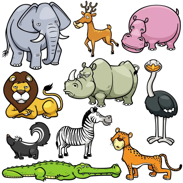Dibujos animados de animales salvajes — Vector stock © sararoom ... Dibujos animados de animales salvajes — Vector stock © sararoom ...