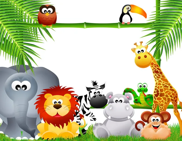 Dibujos animados de animales de zoológico — Foto stock ...