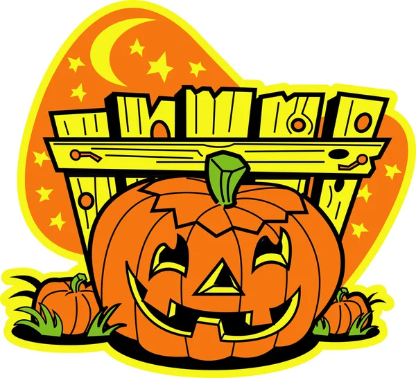 Dibujos animados de calabazas de Halloween — Vector stock ...