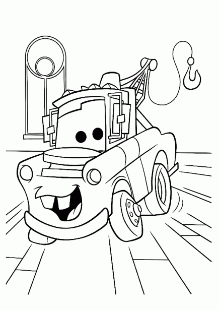 Dibujo de Luigi de la pelicula Cars en el taller