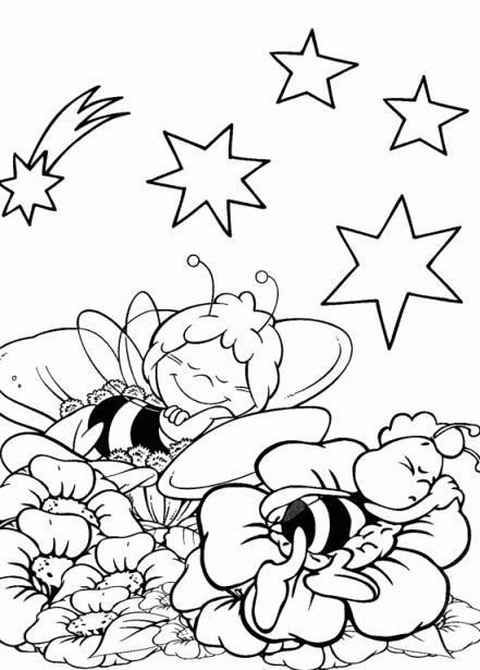 Dibujos animados para colorear: Abeja Maya para colorear Dibujos animados para colorear: Abeja Maya para colorear