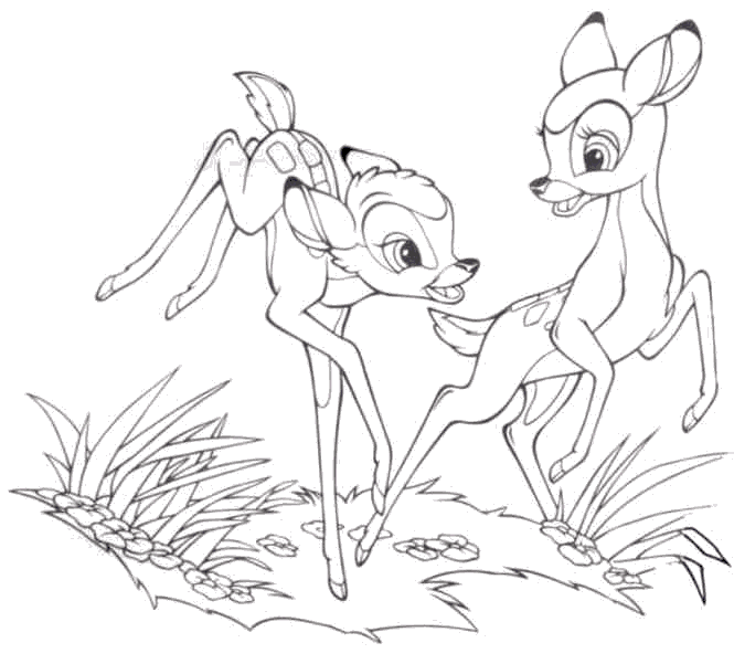 Dibujos animados para colorear: Bambi para colorear Dibujos animados para colorear: Bambi para colorear