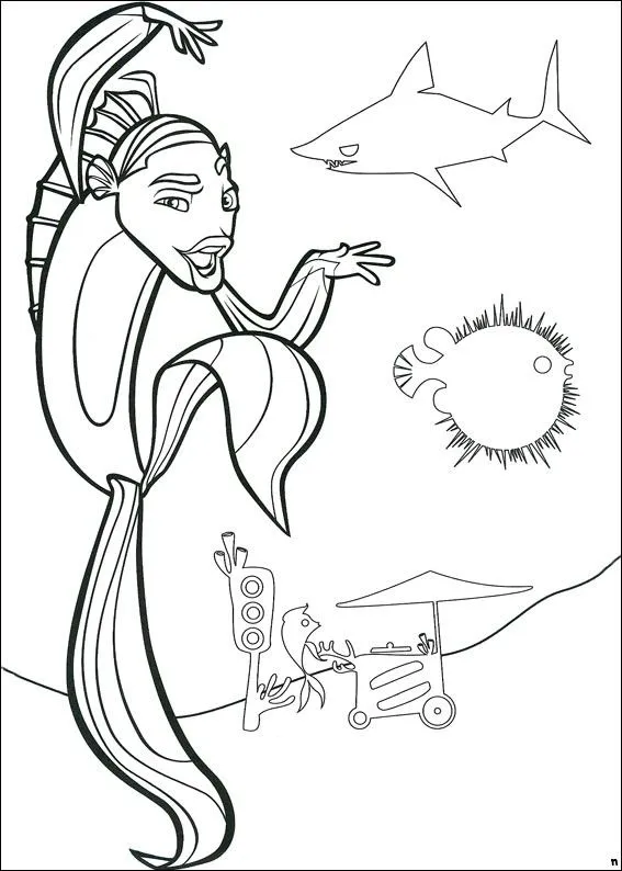 Dibujos animados para colorear: El Espanta tiburones para colorear