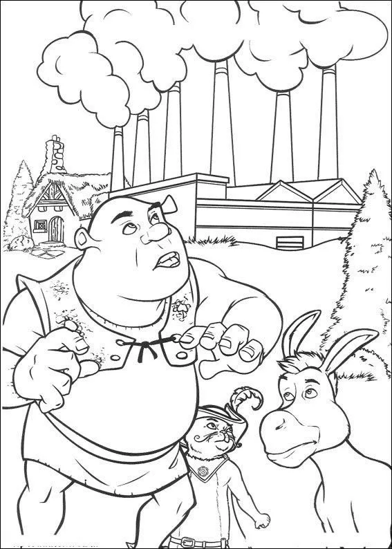 el gato con botas shrek para colorear