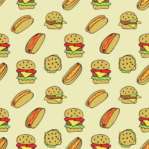 Dibujos animados con comidas rápidas — Vector stock © texturis ...