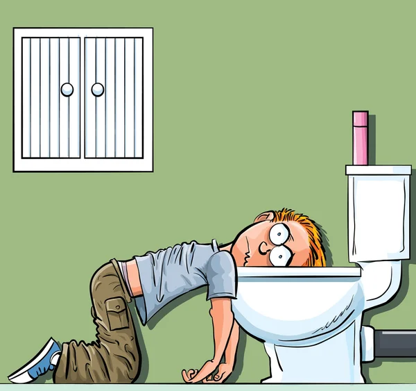 Dibujos animados de enfermos chico adolescente en el baño — Vector ... Dibujos animados de enfermos chico adolescente en el baño — Vector ...