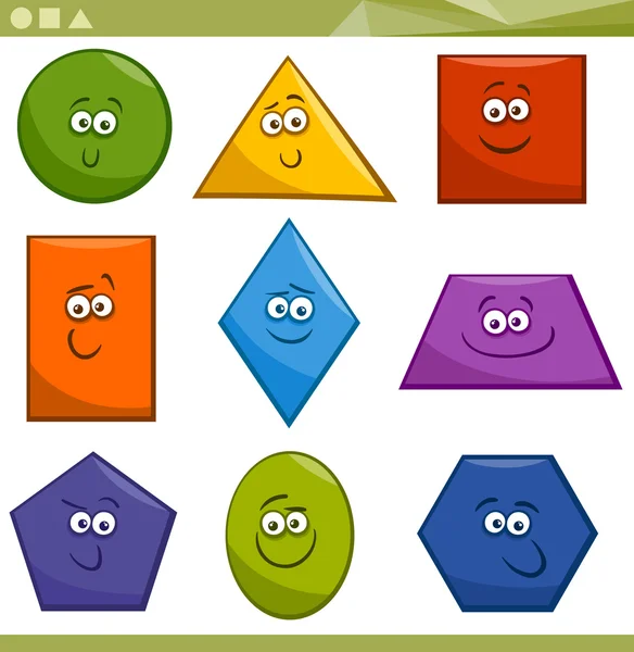 Dibujos animados de figuras geométricas básicas — Vector stock ... Dibujos animados de figuras geométricas básicas — Vector stock ...