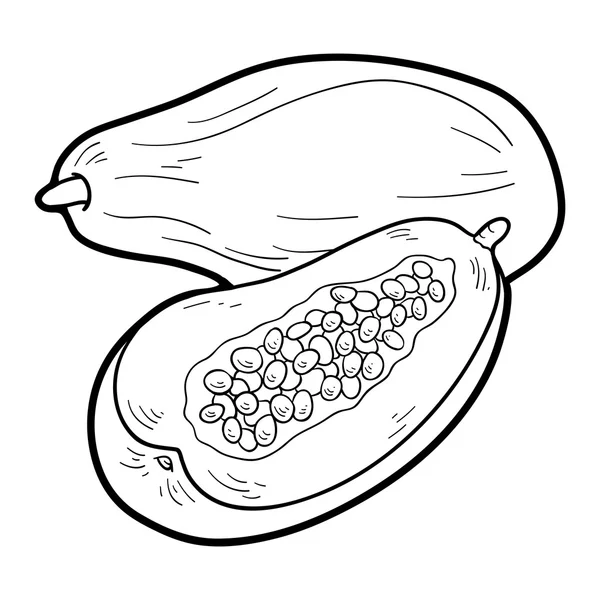 Dibujos animados de frutas tropicales para colorear libro — Vector ... Dibujos animados de frutas tropicales para colorear libro — Vector ...