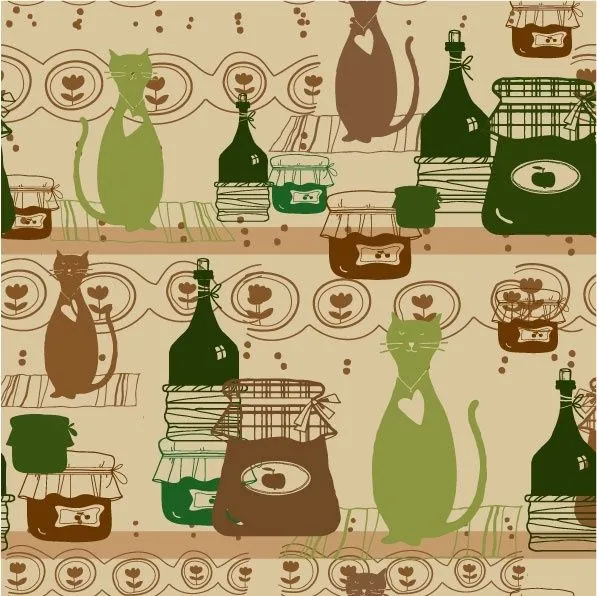 Dibujos animados del gato de fondo 05 vector Vector de fondo ...