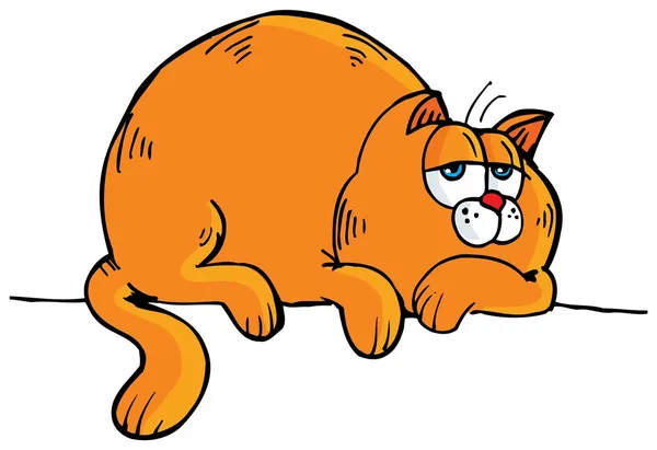 dibujos animados de gato gordo de color naranja — Vector stock ...