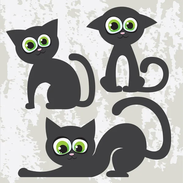 Dibujos animados de los gatos negros — Vector stock © Natuska #8226261