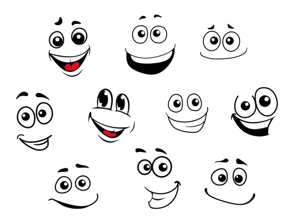 Dibujos animados graciosos caras emocionales conjunto — Vector ... Dibujos animados graciosos caras emocionales conjunto — Vector ...