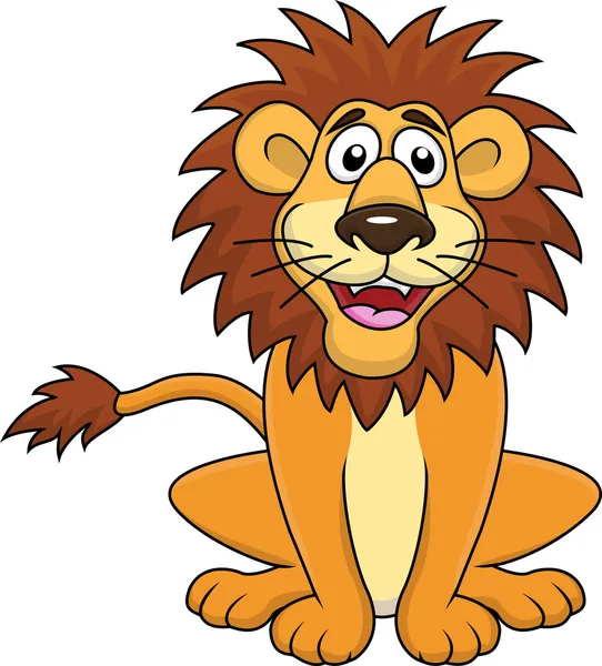 Dibujos animados graciosos León sentado — Vector stock ... Dibujos animados graciosos León sentado — Vector stock ...