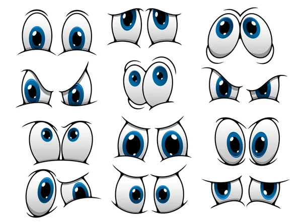 Dibujos animados graciosos ojos conjunto — Vector stock ...