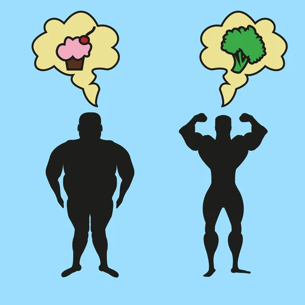 Dibujos animados hombre gordo y delgado — Vector stock ...