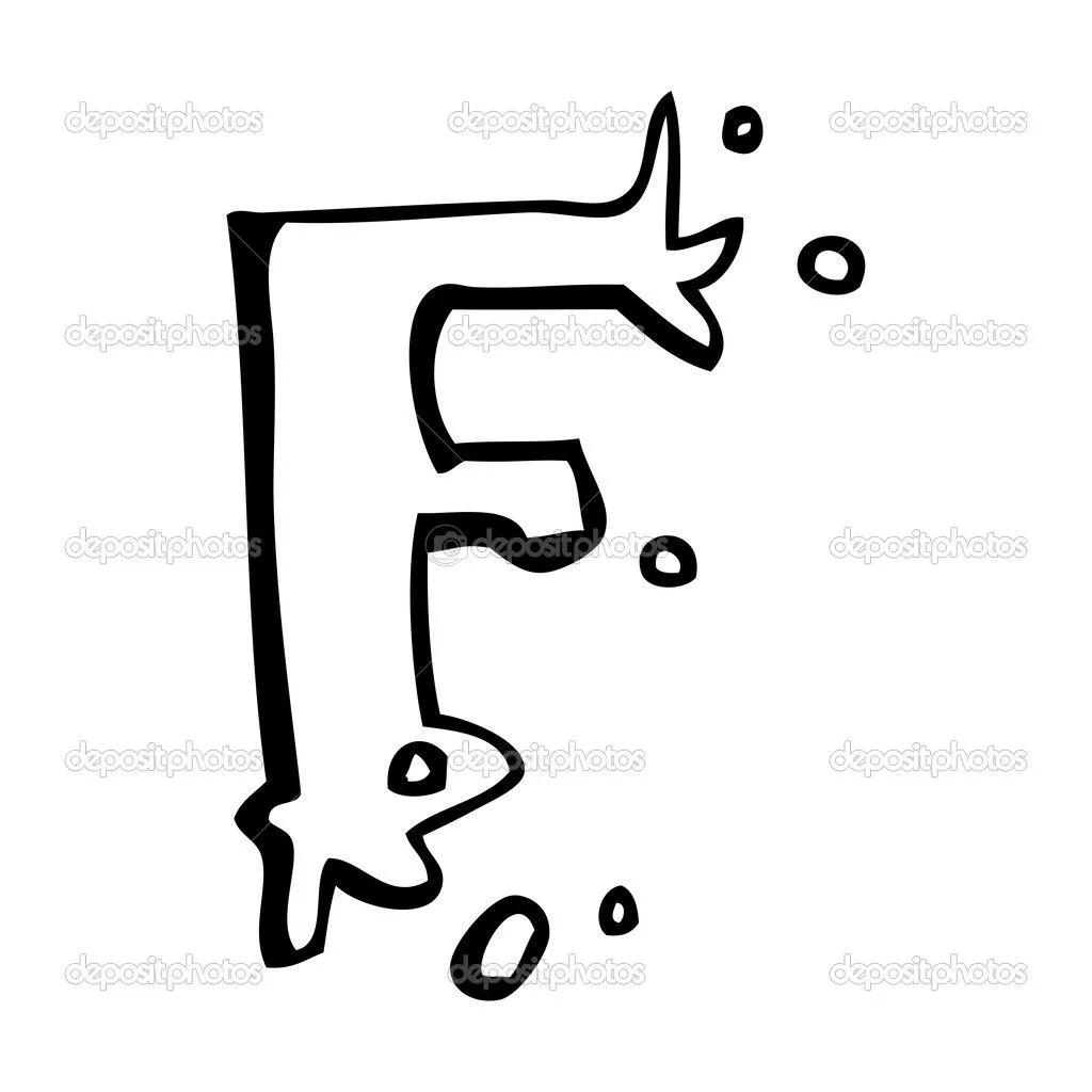 dibujos animados de letra f — Vector stock © lineartestpilot #