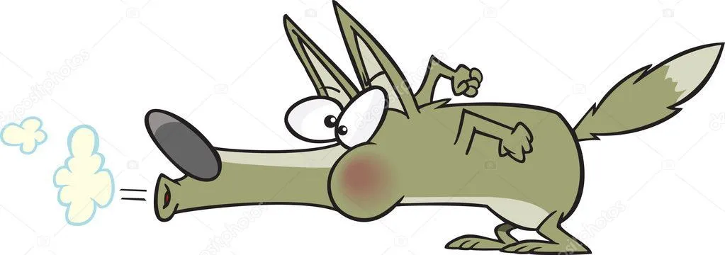 Dibujos animados de lobo feroz que sopla — Vector stock ... Dibujos animados de lobo feroz que sopla — Vector stock ...
