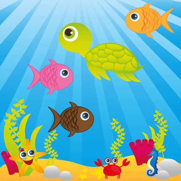 Dibujos animados de mar — Vector stock © yupiramos #7095471 Dibujos animados de mar — Vector stock © yupiramos #7095471