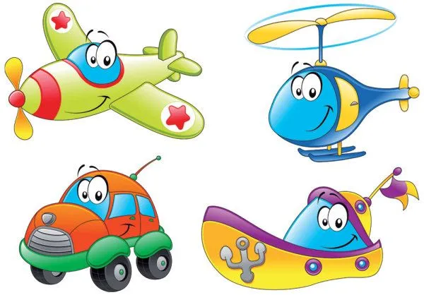 Dibujos animados de medios de transporte 01 - vector Free Download