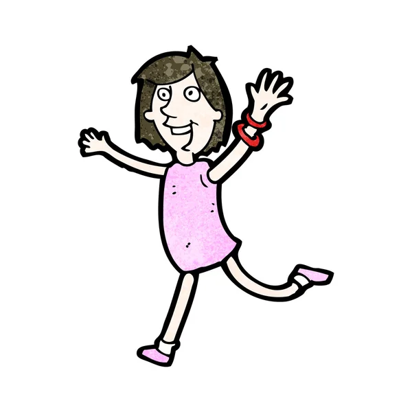 Dibujos animados de mujer corriendo feliz — Vector stock ... Dibujos animados de mujer corriendo feliz — Vector stock ...