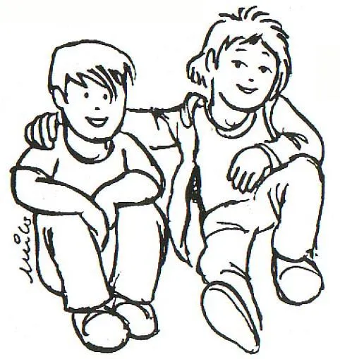 Dibujos para colorear de niños abrazados - Imagui Dibujos para colorear de niños abrazados - Imagui