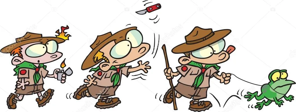 dibujos animados de niños exploradores — Vector stock ... dibujos animados de niños exploradores — Vector stock ...