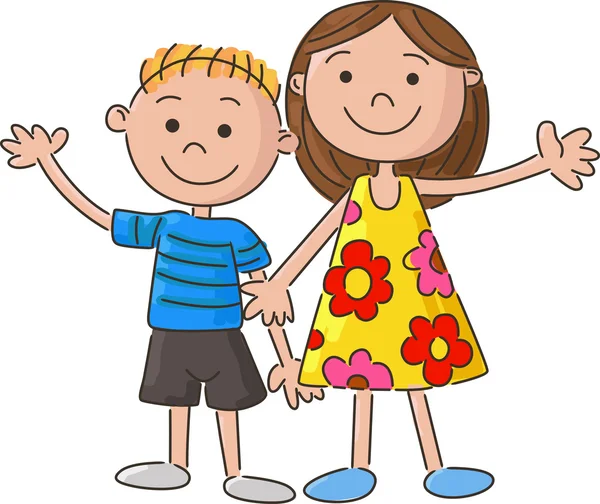 Dibujos animados de niños pequeños, la mano — Vector stock ... Dibujos animados de niños pequeños, la mano — Vector stock ...