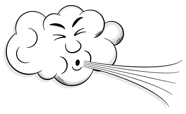Dibujos animados nube sopla viento — Vector stock © antimartina ...