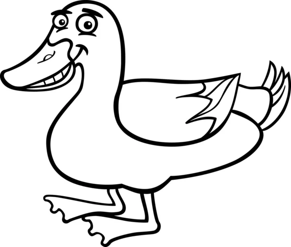 dibujos animados de pato de granja para colorear libro — Vector ...