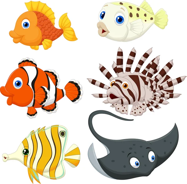 Dibujos animados de peces tropicales — Vector stock © tigatelu ...