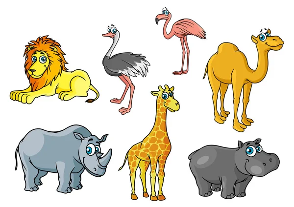 Dibujos animados personajes de animales y aves salvajes africanos ... Dibujos animados personajes de animales y aves salvajes africanos ...