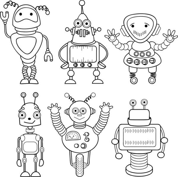 Dibujos animados de robots — Vector stock © SketchMaster #32017125