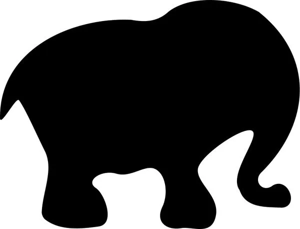 Dibujos animados silueta del elefante Vector de imágenes ...
