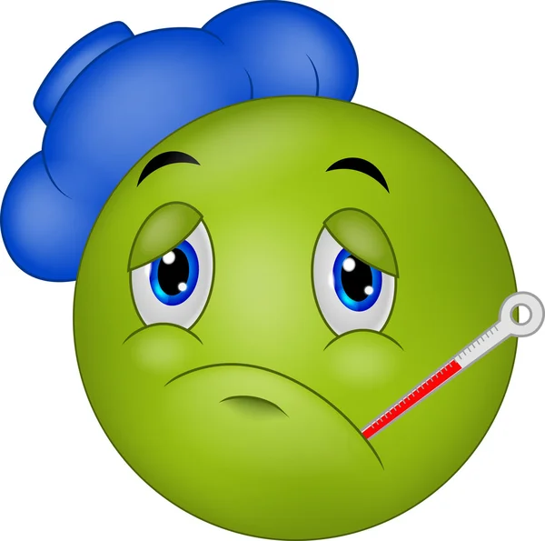 Dibujos animados de smiley emoticon enfermo — Vector stock ... Dibujos animados de smiley emoticon enfermo — Vector stock ...