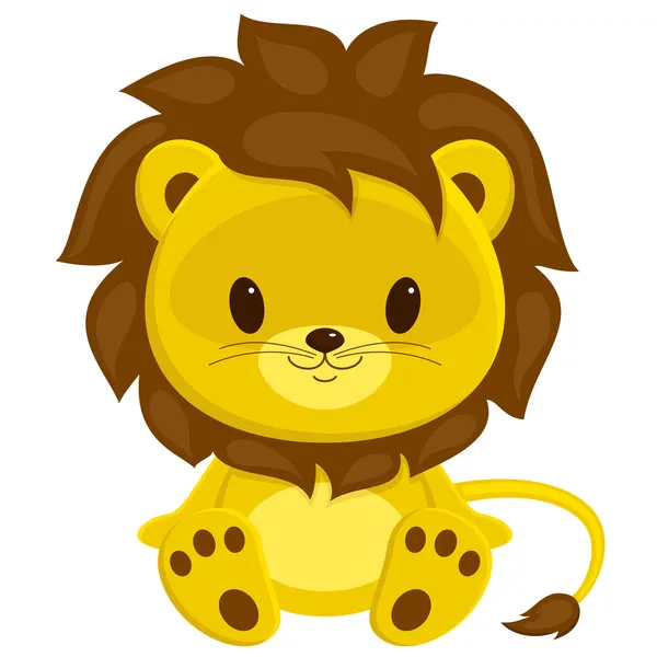 Dibujos animados vector ilustración del cachorro de León sentado ... Dibujos animados vector ilustración del cachorro de León sentado ...