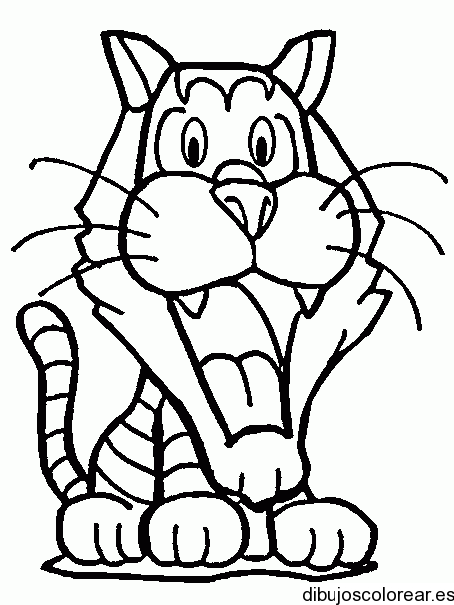 Dibujo de un tigre bostezando | Dibujos para Colorear Dibujo de un tigre bostezando | Dibujos para Colorear
