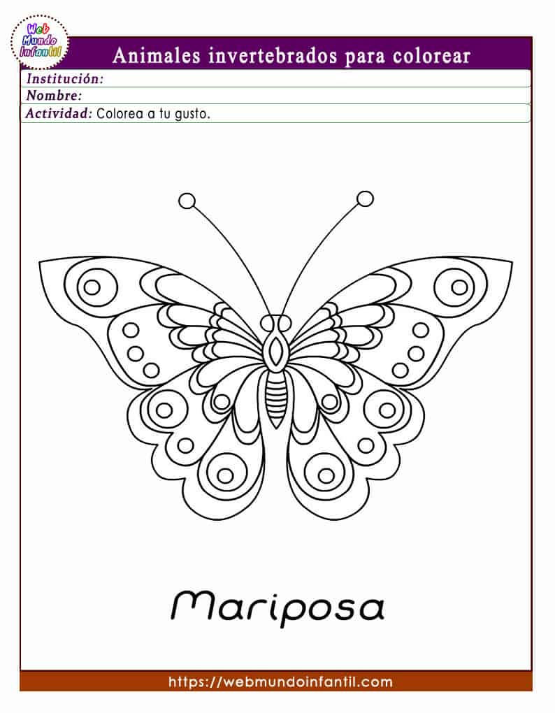 Dibujos de animales invertebrados para colorear e imprimir Dibujos de animales invertebrados para colorear e imprimir