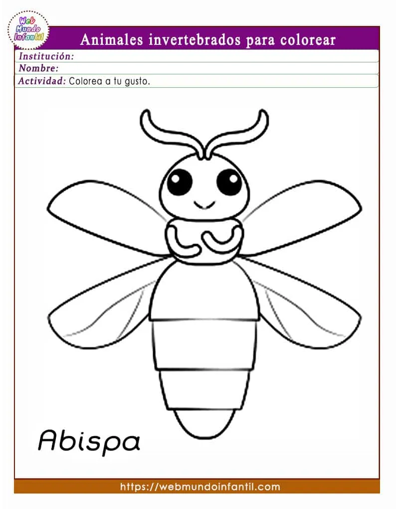 Dibujos de animales invertebrados para colorear e imprimir Dibujos de animales invertebrados para colorear e imprimir