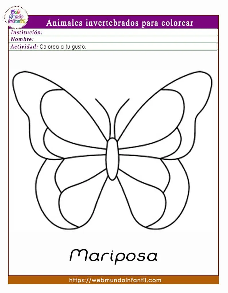 Dibujos de animales invertebrados para colorear e imprimir