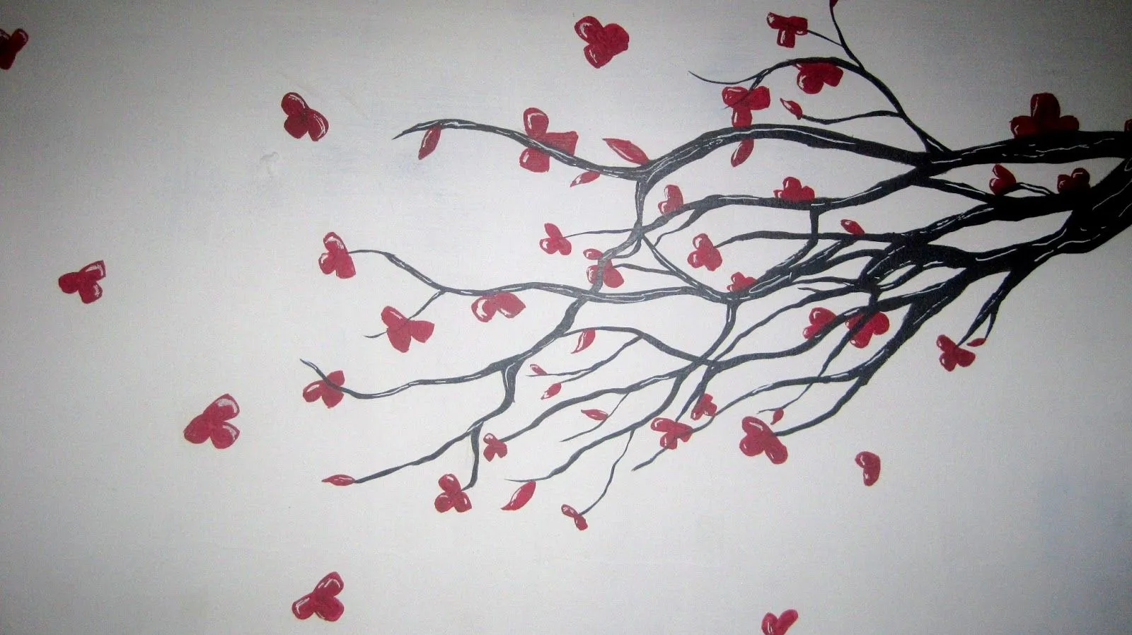 Arbol de cerezos (mural en pared) - Kadir Bali Black Milord Arte