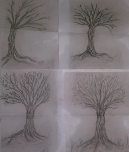 mostrando un arbol desde distintas ubicaciones espaciales ostentando ... mostrando un arbol desde distintas ubicaciones espaciales ostentando ...