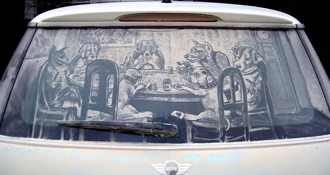 Dibujos artísticos en cristales sucios de automóviles. – Misterios Dibujos artísticos en cristales sucios de automóviles. – Misterios