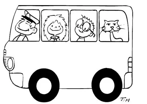DIBUJOS AUTOBUS DEL COLEGIO