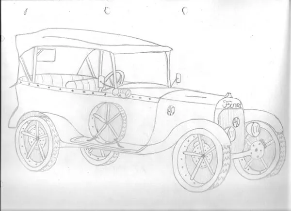 Dibujos a lapiz de carros antiguos - Imagui