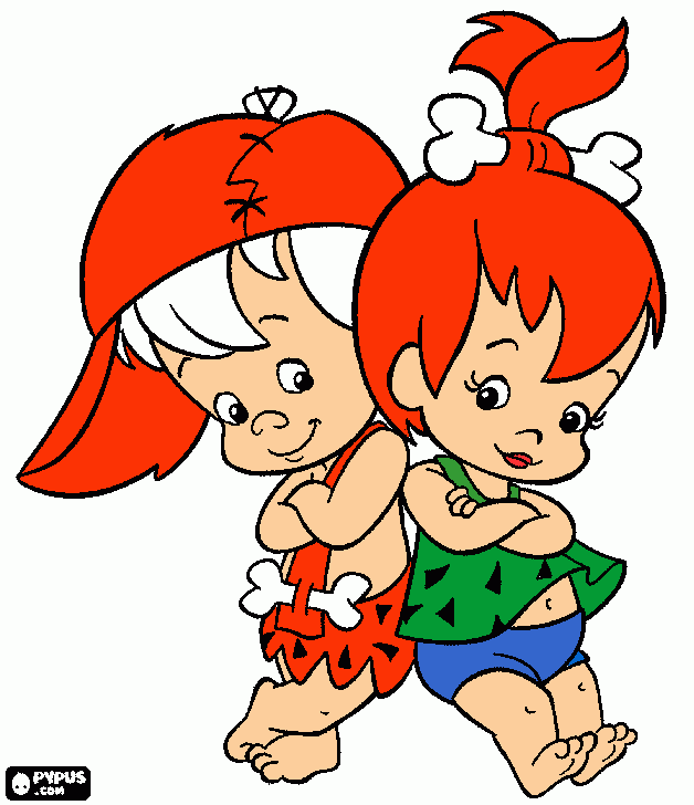 Dibujos de bam bam y pebbles - Imagui