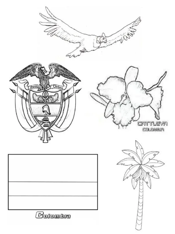 Dibujos de la bandera de Colombia para colorear, descargar e imprimir | Colorear imágenes Dibujos de la bandera de Colombia para colorear, descargar e imprimir | Colorear imágenes